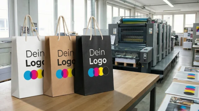 papiertaschen mit druck, bedruckte papiertragetaschen, offsetdruck, cmyk