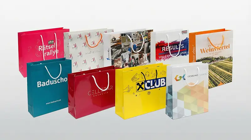 papiertaschen mit logo bedrucken, papiertragetaschen, werbetaschen